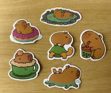 Capybara Stickers, cute and fun stickers, brand new, set of 6, laptop stickers