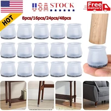 4x-48x Silicone Felt Slider Chair Leg Protector For Hardwood Floor Fit All Shape