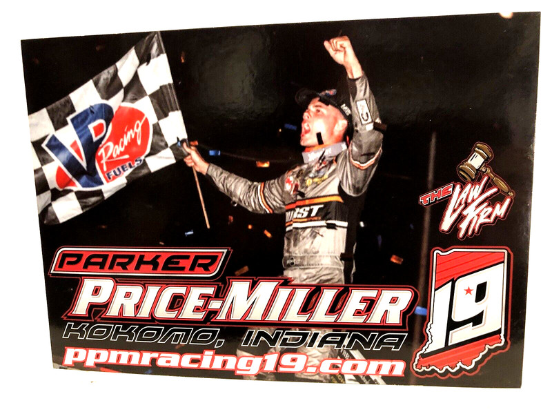 2021 PARKER PRICE-MILLER #19 WORLD OF OUTLAWS 410 SPRINT CAR DIRT POSTCARD