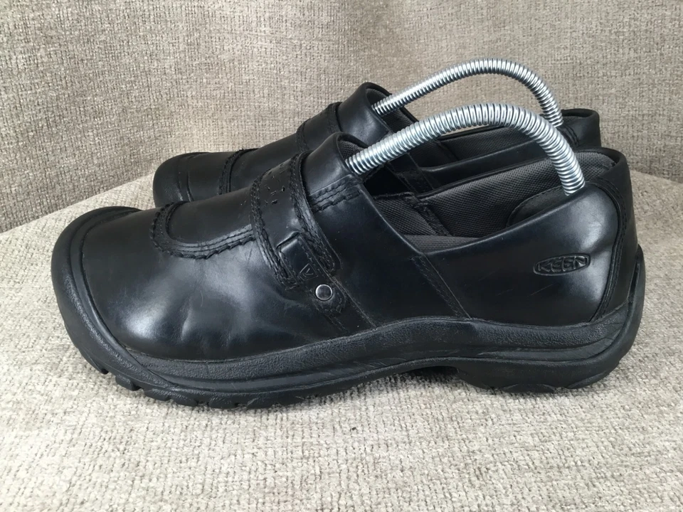 Zapatos sin cordones Keen Kaci para mujer 9,5 EE. UU. 40 UE mocasín de cuero de grano completo negro Foto 3 de 4