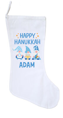 Personalisierter Chanukka Strumpf blau Wichtel Gonk Füller für Geschenke