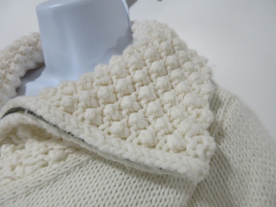 Suéter feminino exclusivo tamanho P vintage Nine West quimono marfim lã cottagecore boho Y2K - Imagem 2 de 4