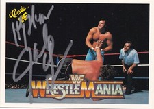 Jake The Snake Roberts & Honky Tonk Man Signed Classic Wrestlemania WWF Card #24