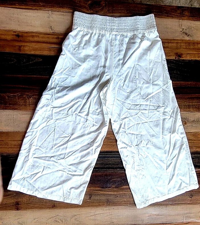 Saks Fifth Avenue Women's Lyocell Ivory High Rise  Crop Pants Sz M - Image 2 of 4