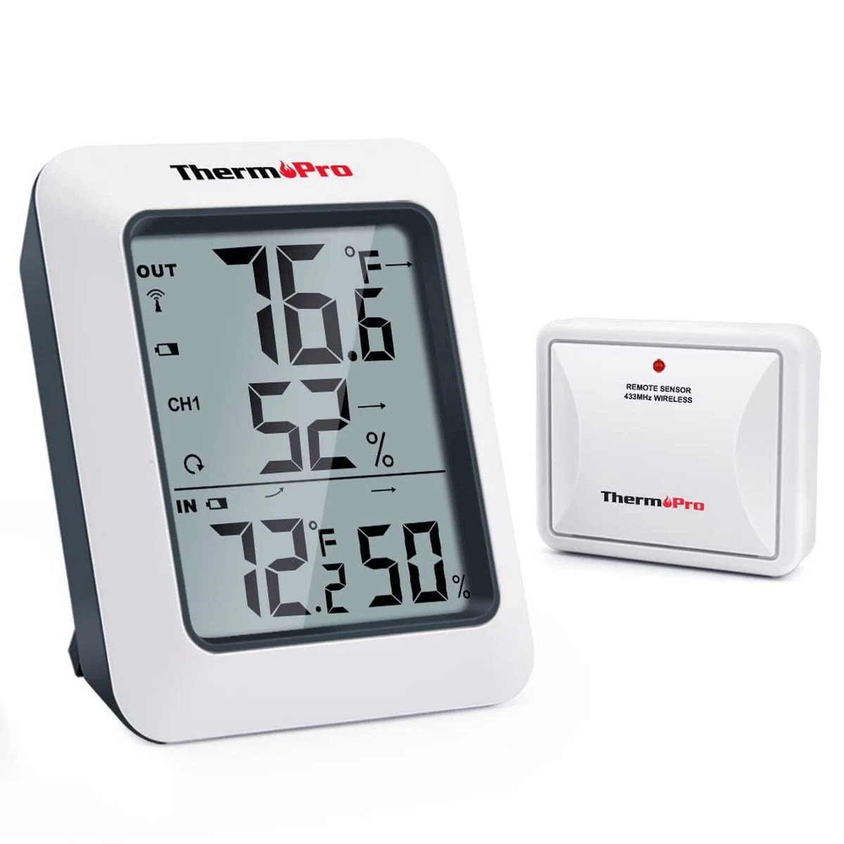 ThermoPro TP60 Digital Hygrometer Indoor Outdoor Thermometer