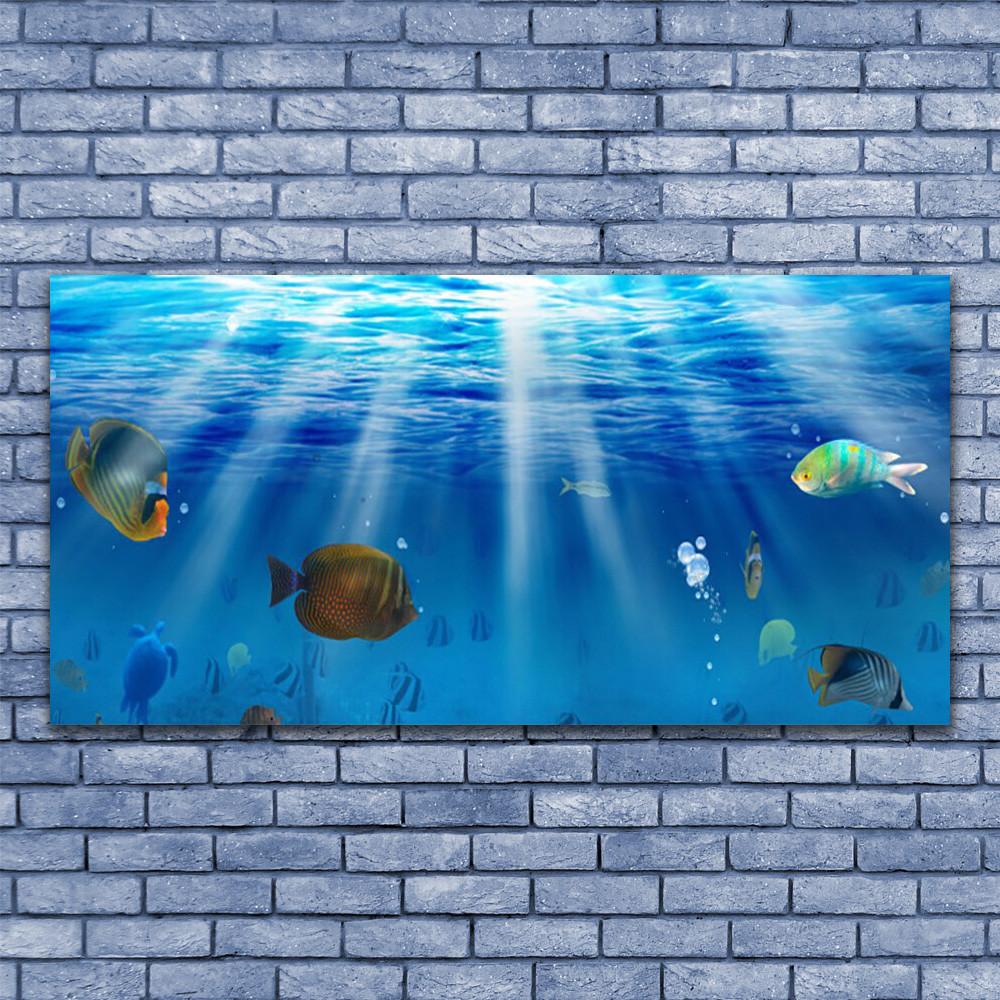 Tableau sur verre poissons 140x70 cm pour créer un salon zen et nature