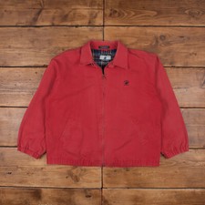 Vintage Beverly Hills Polo Club Windbreaker Jacket M 90s Bomber Red Womens Zip