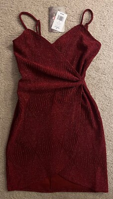 NWT Lily Rose Red Burgundy Sparkle Glitter Bodycon Dress - size XS | eBay