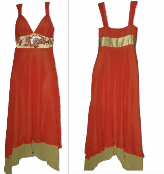KAREN MILLEN ENGLAND Women's Mahogany SILK Tiered Beaded Event Dress Sz S  (4) NW | eBay