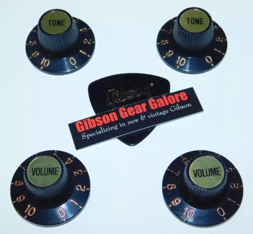 Epiphone Les Paul Knobs Set Witch Hat Top Black Gold Guitar Parts SG Custom G