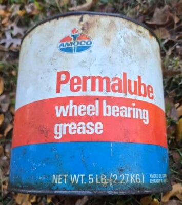 ~VINTAGE~ AMOCO PERMALUBE WHEEL BEARING GREASE 5 LB CAN~ 