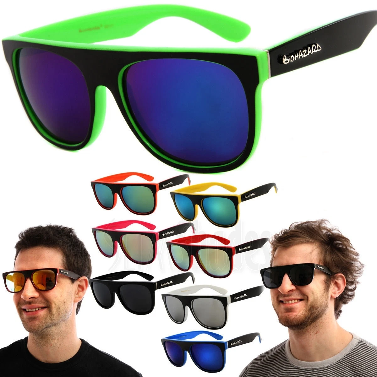 Biohazard Sunglasses Goggle Designer Glasses Mirror Lens Multi