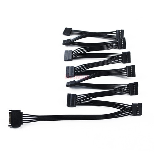 SATA Power 15 Pin 1 Male To 5/8/10/ Female Splitter Hard Drive Cable for HDD SSD - Picture 43 of 49