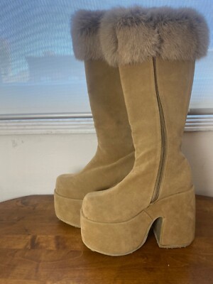 完売商品　Knuth Marf skinny platform boots La Carte Knee High Faux Suede Y2K Platform Kawaii Rave Boots size