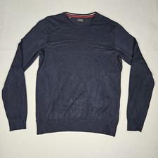 Buffalo David Bitton Sweater Men's Large Blue Long Sleeve Crew Neck Lightweight