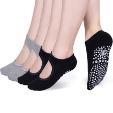 Yoga Socks Non Slip Skid Socks with Grips Pilates Ballet Barre Socks for Wome...