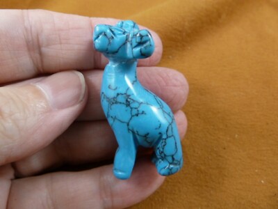 (Y-GIR-ST-560) blue GIRAFFE giraffes stone carving FIGURINE gemstone giraffes