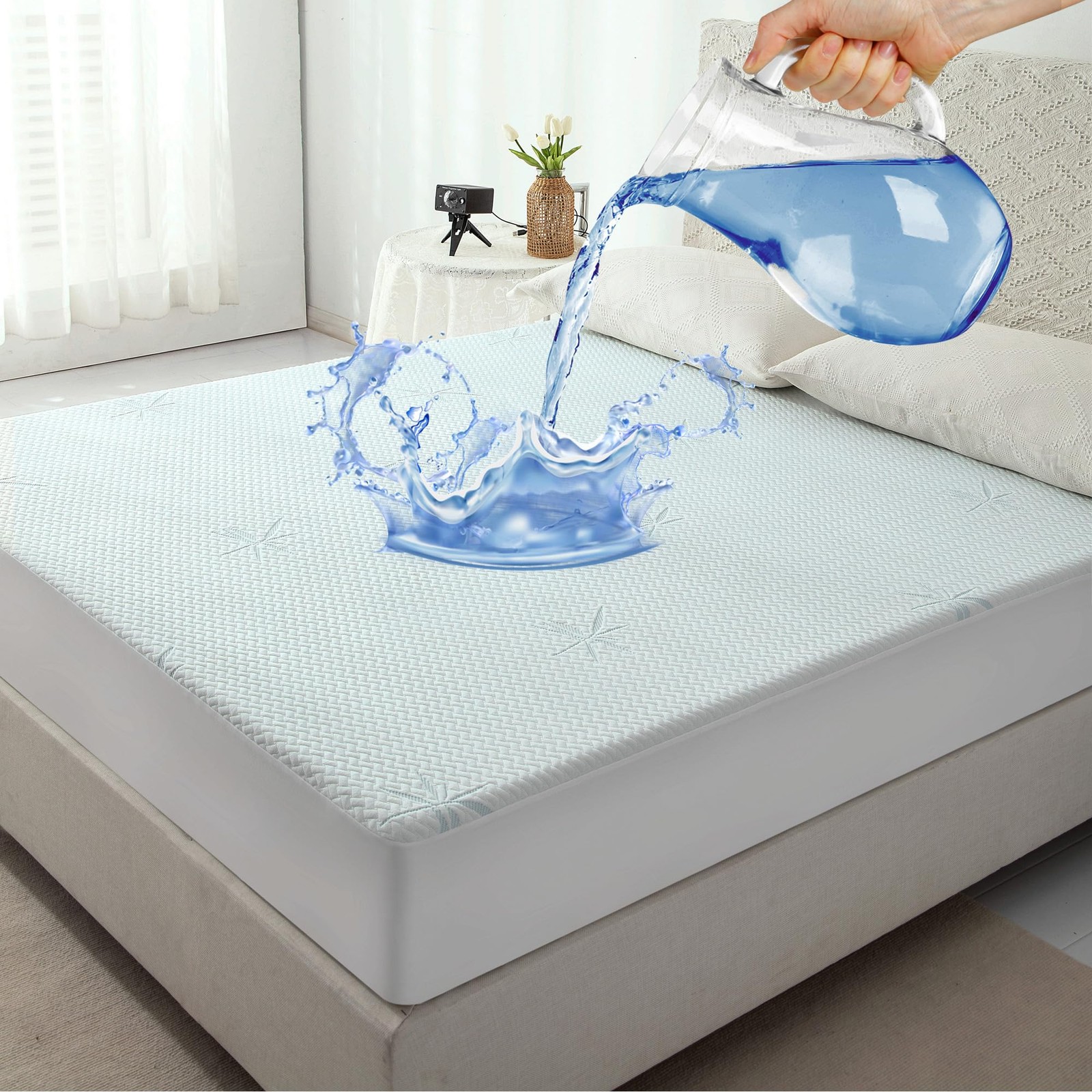 Protège matelas 90x200 imperméable respirant alèse bambou
