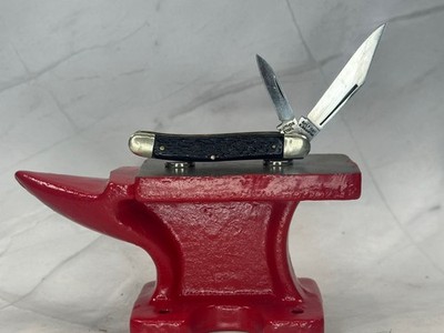 Vintage American Knife Co Japan 2 Blade Pocket Knife Jigged Delrin