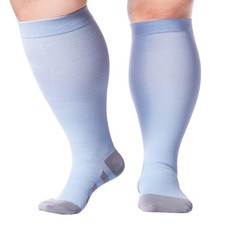 Plus Size Compression Socks for Women Men 15-20mmHg Wide Calf Knee High Socks
