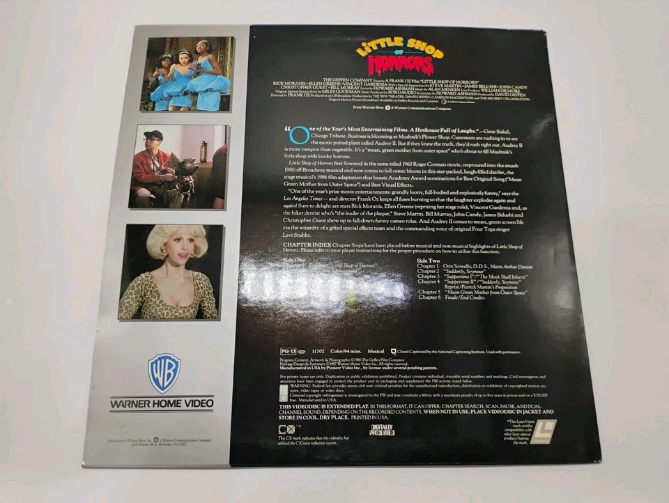Little Shop Of Horrors Laser Disc Extended Play Great Shape - Image 2 of 4