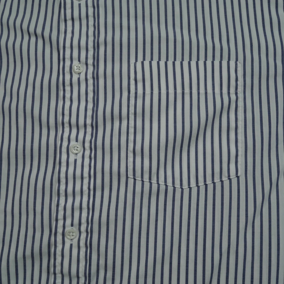 Vintage Arrow Shirt Mens 18 32 33 Blue White Striped Button Down Oxford - Image 3 of 4