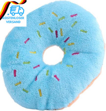 1 X Blaues Pl&uuml;sch-Spielzeug in Donut-Form, Quietschendes Spielzeug F&uuml;r Haustiere