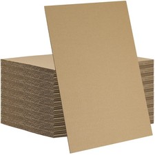 50 PCS 11 x 14 Inches Brown Kraft Corrugated Cardboard Sheets, 1/8" Thick, Pa...