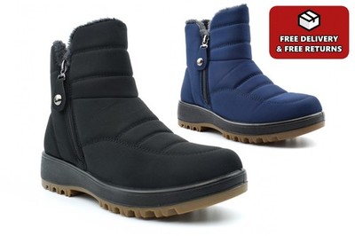 Boulevard Damen Wide Fit Schneestiefel Damen Schneestiefel Mädchen Winterstiefel E Weite