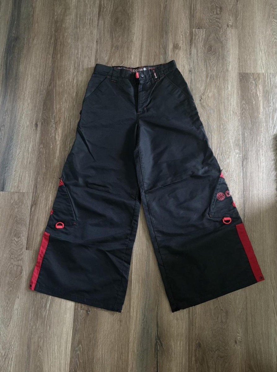Vintage 90s 00S Caffeine Mens Nylon Baggy Pants Size 30 Wide Leg