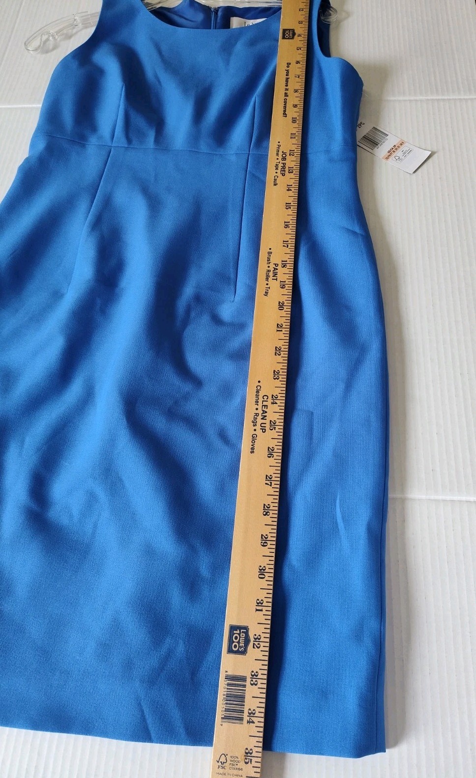 Le Suit Dress Suit Open Front Jacket & Sheath Dress Suit Size 2P Cornflower Blue