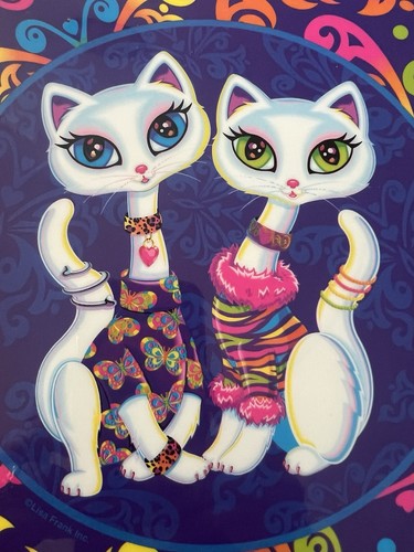 Lisa Frank Siamese Cats Roxi & Rollie Zipper Puffy 3 Ring Binder 90s - Picture 2 of 11