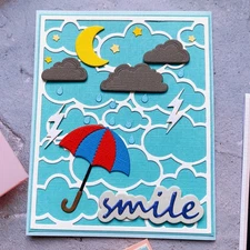 Clouds Frame Kite Umbrella Metal Cutting Dies Embossing Stencils Scrapbook Craft