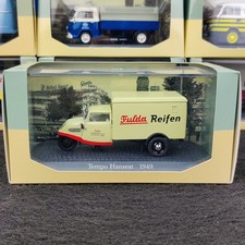 FOURGON TEMPO HANSEAT 1949 FULDA REIFEN 1:43 ATLAS MADE IN GERMANY EN BOITE