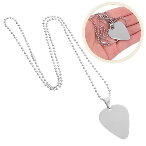 Collar Guitarra Pick Hombre Novedad Colgante Acero Inoxidable Soporte Paleta - Imagen 3 de 12