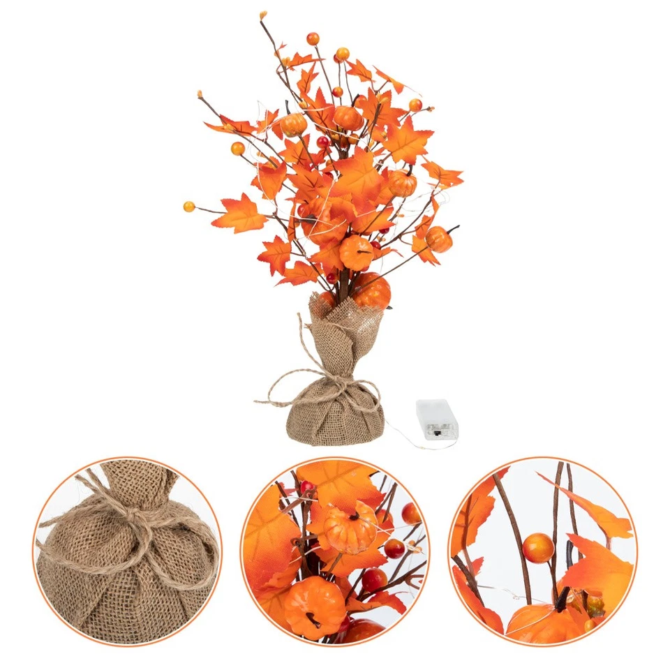 Led Bonsai Tree Table Top with Lights Thanksgiving Lighted Desktop Shape - Image 4 of 4