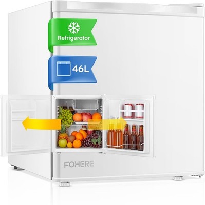 FOHERE Mini Kühlschrank 46L mit Eisfach | Getränkekühlschrank