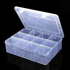 Large Clear Organizer Box,12 Grids Organizer Box with Removable Dividers for ...