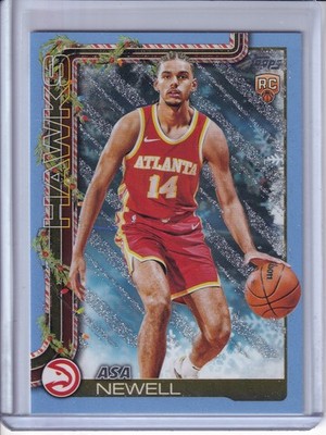 Asa Newell 2025-26 Topps Holiday Light Blue & White Glitter Rookie #H183 ATL