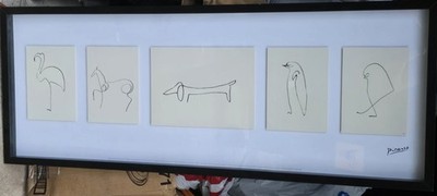 PICASSO IKEA OLUNDA ILLUSTRATION ANIMALS LITHOGRAPH PRINT FRAMED