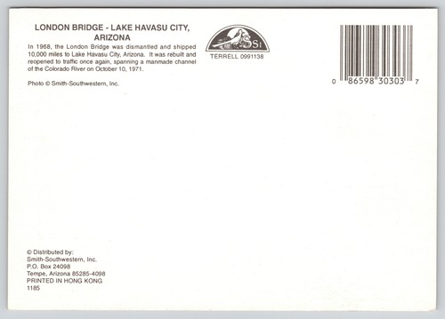 Lake Havasu City Arizona London Bridge Photochrome Southwestern Postcard - Picture 2 of 2