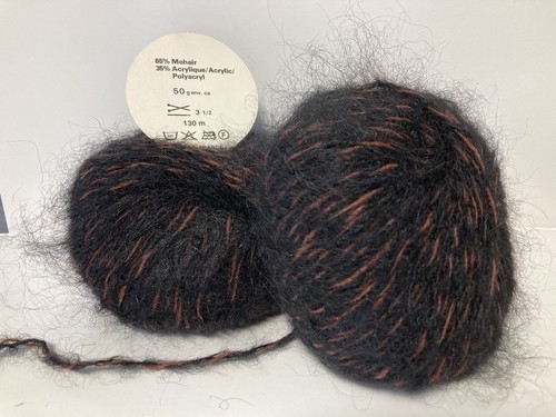 Lot De 10 Pelotes De Laine KID Mohair, Mérinos Et Lurex - Fabriqué En Italie - Argenté Et Noir