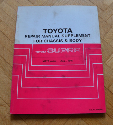 Toyota Supra MA70 Repair Manual Supplement for Chassis & Body RM088E
