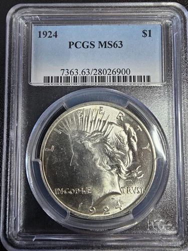 1924 Peace Silver Dollar MS63 PCGS