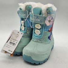 Disney Frozen Toddler Girls Size 9 Winter Snow Boots Light-Up Fuzzy Inside