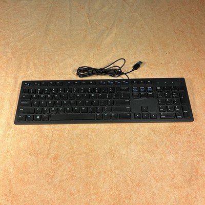 Dell KB216t1 Wired USB Slim Keyboard Black Quiet Keys