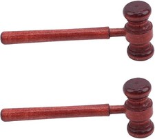 2Pcs Wood Judge Gavels Auction Court Wooden Hammers Hammer...