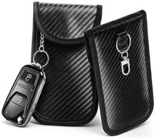 Faraday Pouch for Key Fob 2 Pack , Premium Small Size 3.2" x 4.5" Black  Red