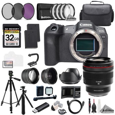 Canon EOS R8 + RF 85mm f/1.2 L USM DS Lens+32GB+ExtBat+9PCFltr-MEGAKit