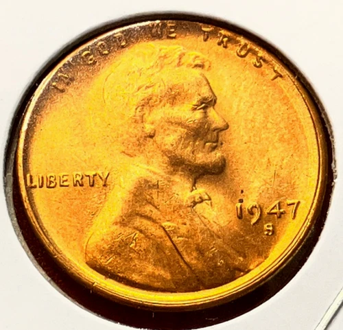 1947-S Lincoln Wheat Cent Penny GEM RED BU From an Original Bank Roll